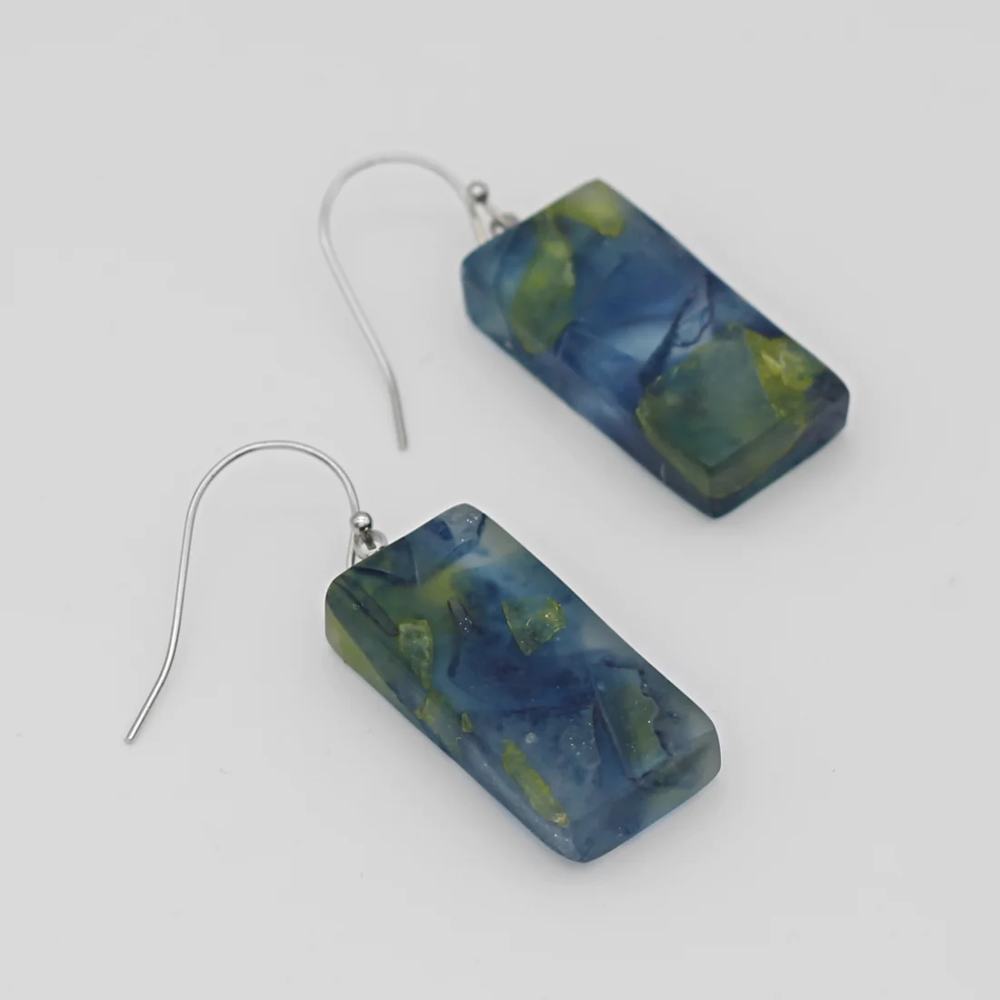 Vega Navy and Green Earrings