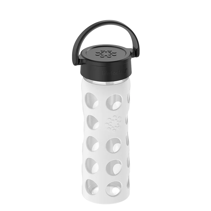 Optic White 16oz Glass Water Bottle