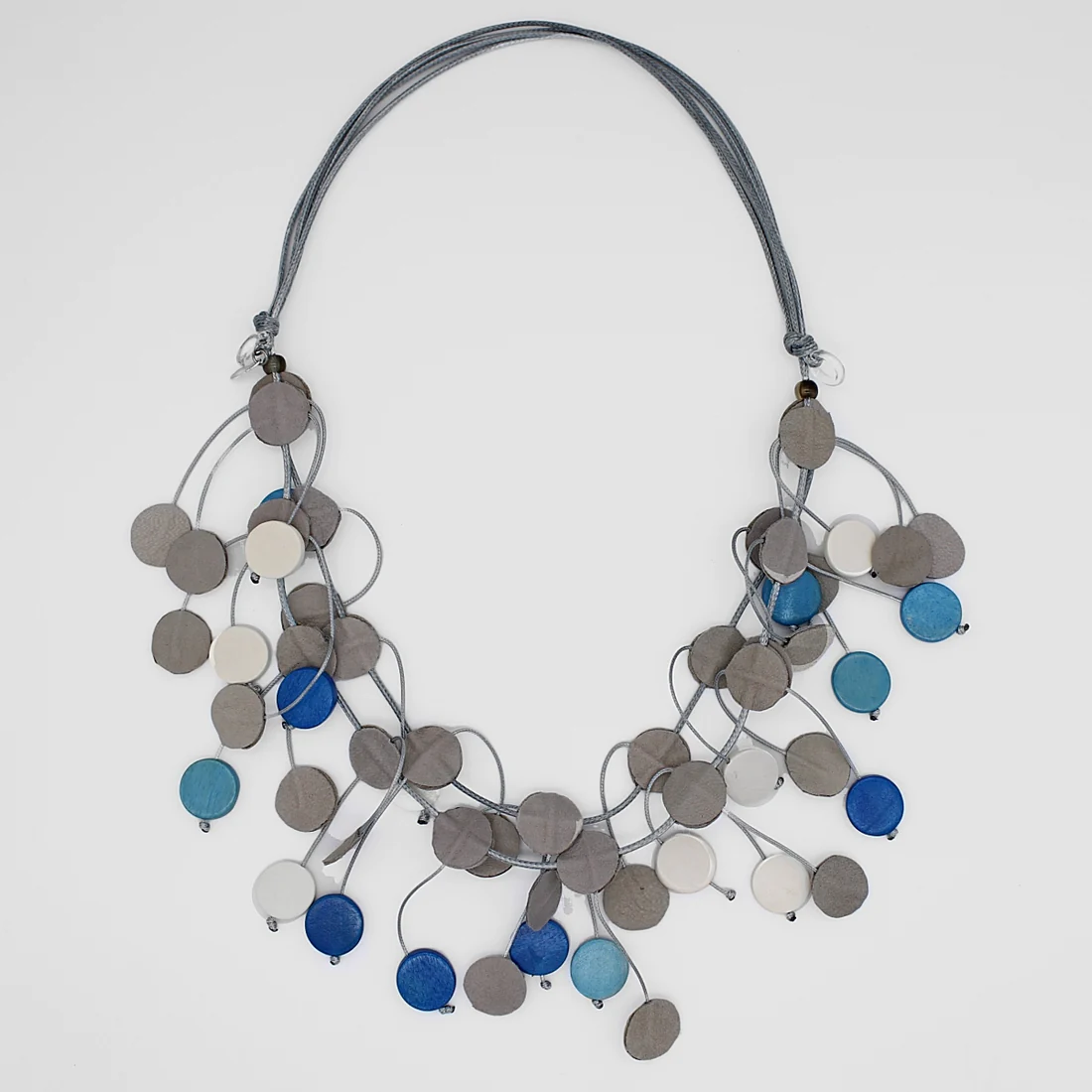 Blue Grey Dangle Necklace
