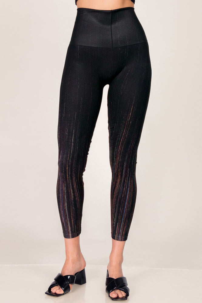 Multicolor Full Length Ombre Streaks Printed Leggings