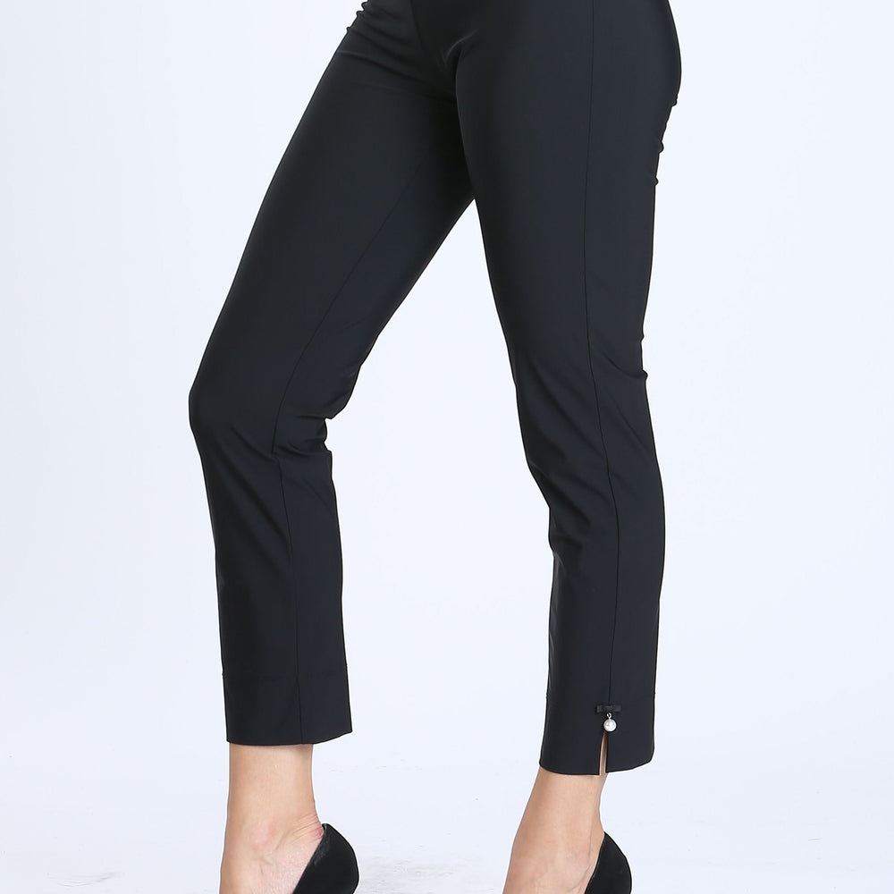 Black Pearl Detail Ankle Crop Pants