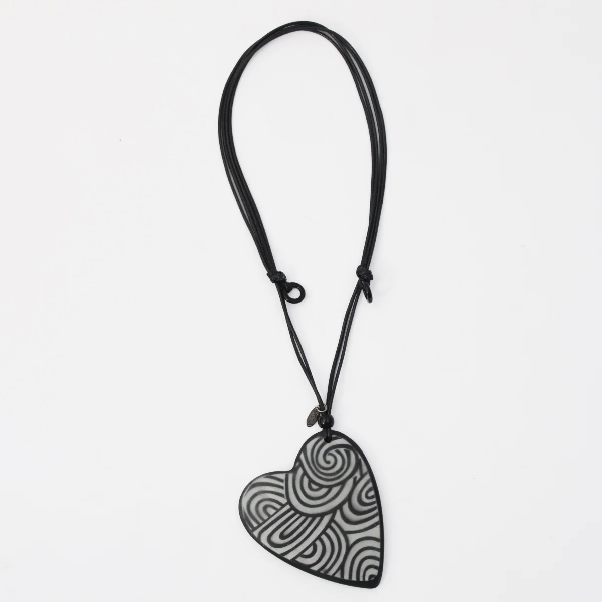 Black Swirl Heart Pendant