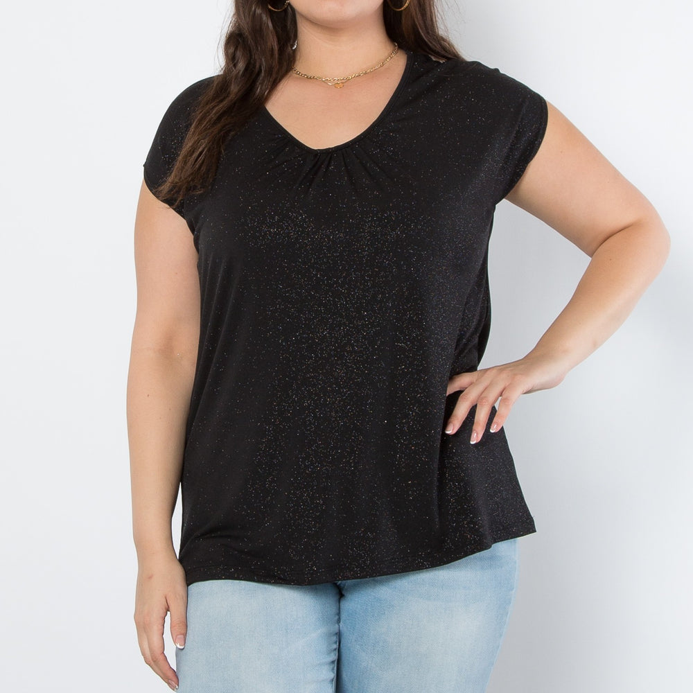 
                  
                    Black Glitter Short Sleeve Top
                  
                