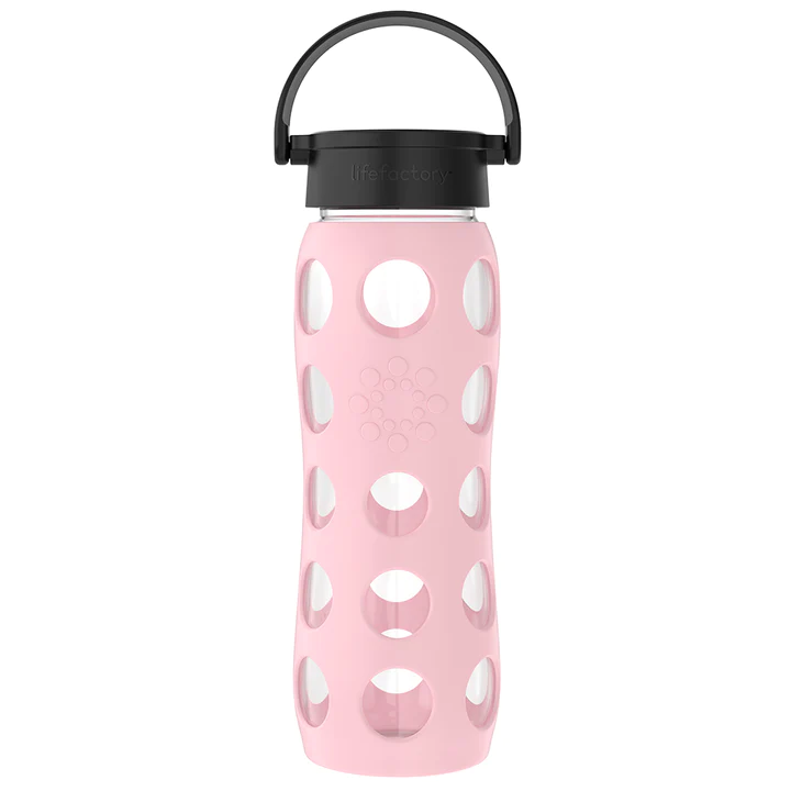 Light Pink 22oz Glass Water Bottle