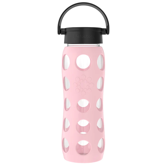 Light pink 22oz Glass Water Bottle