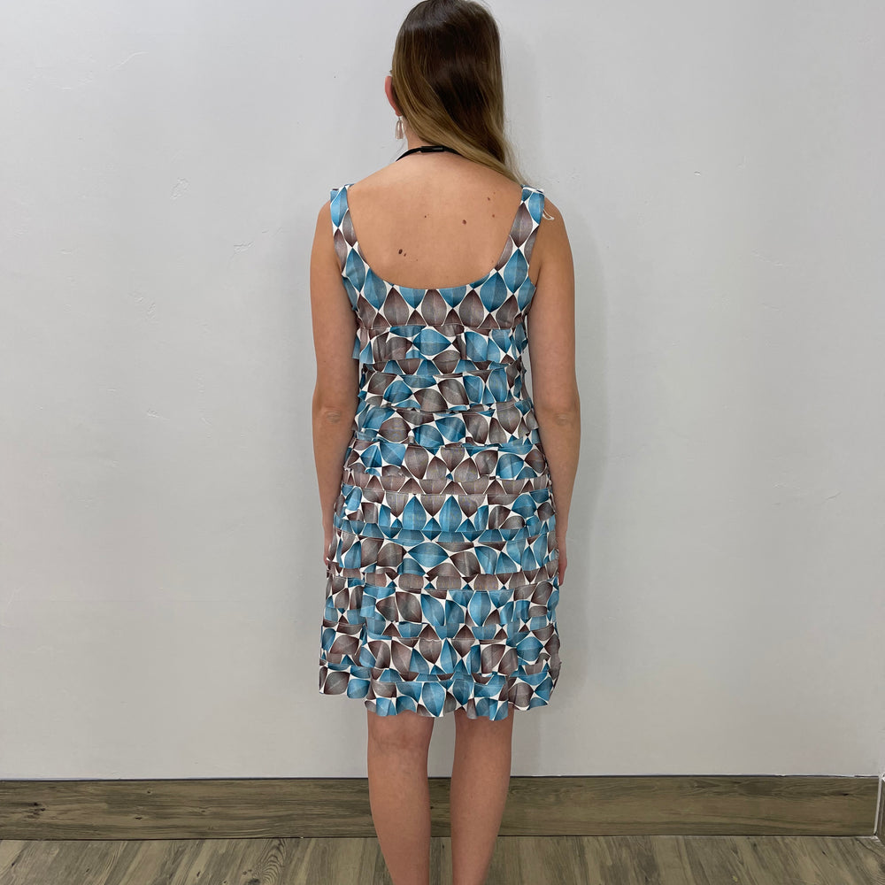 
                  
                    Blue and Brown Almond Sleeveless Ruffle Dress
                  
                