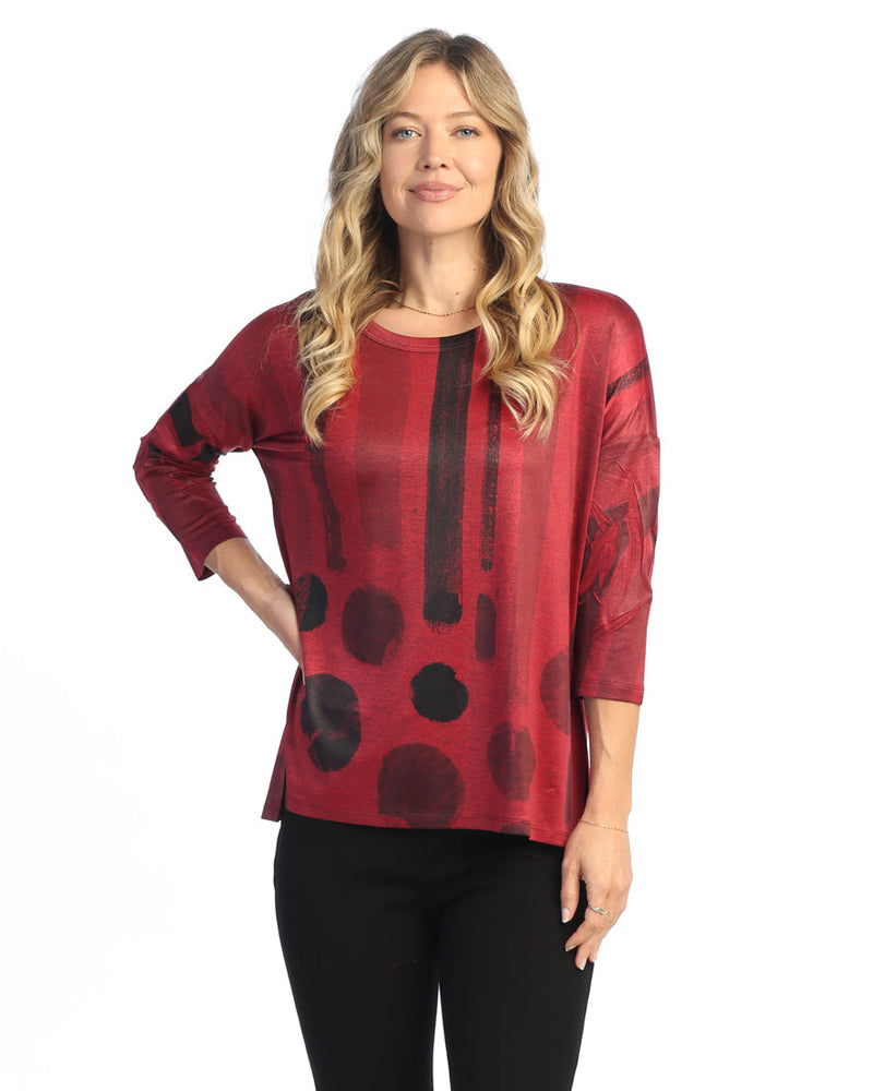 
                  
                    Sandra Red Slinky Knit Tunic with Side Slits
                  
                