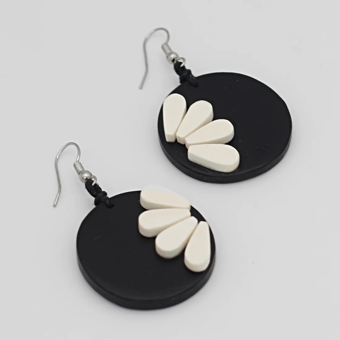 Black Flower Earrings