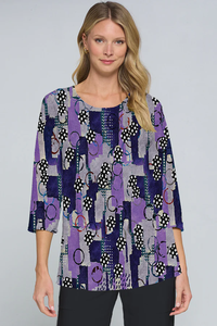 Purple Pattern 3/4 Sleeve Top