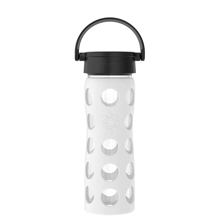 Optic White 16oz Glass Water Bottle