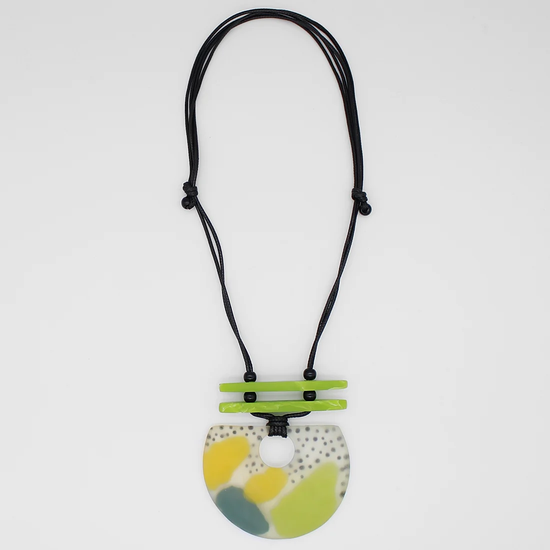 Lime and Yellow Adjustable Pendant Necklace