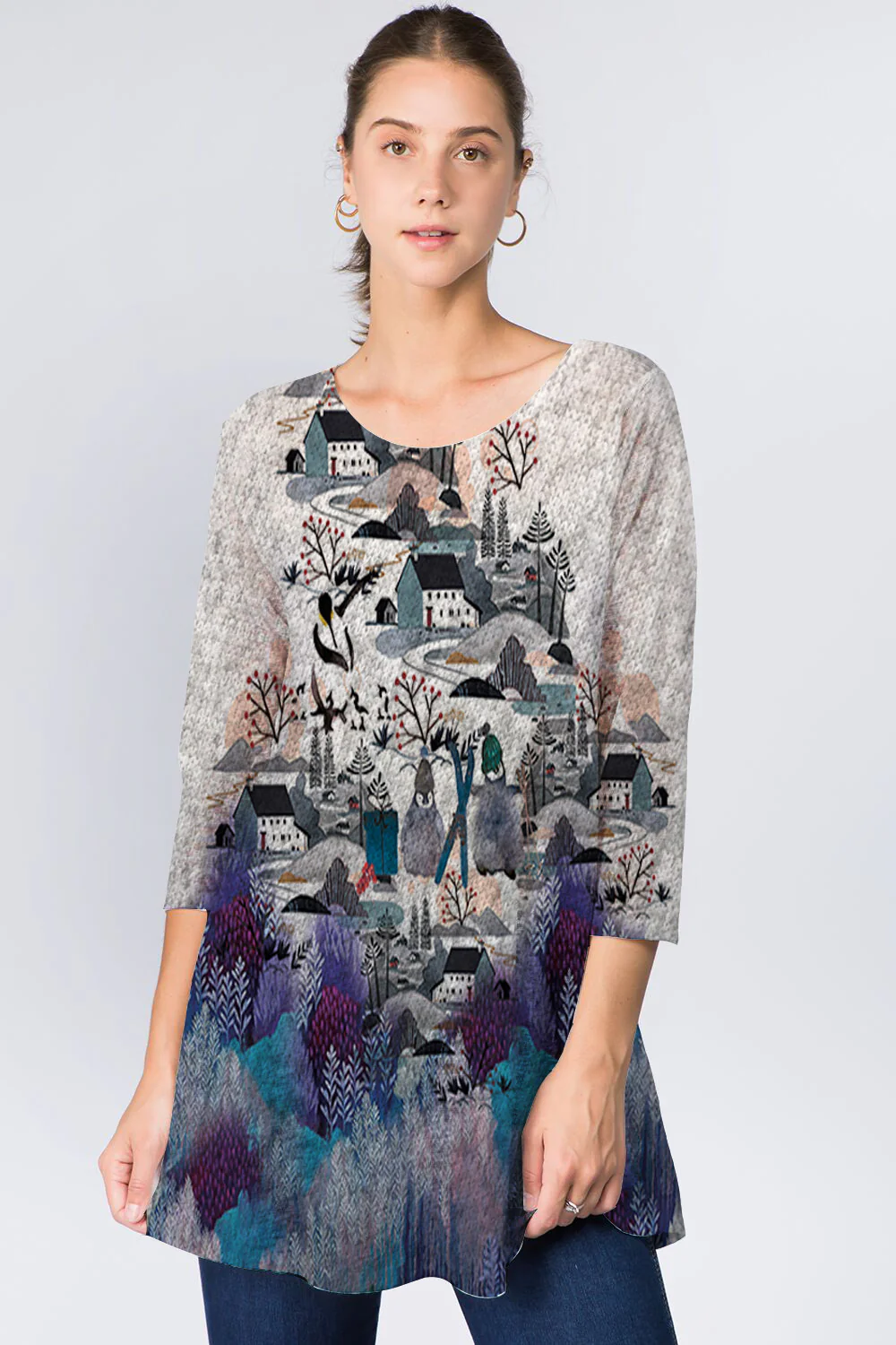 Penguin A-Line Holiday Tunic