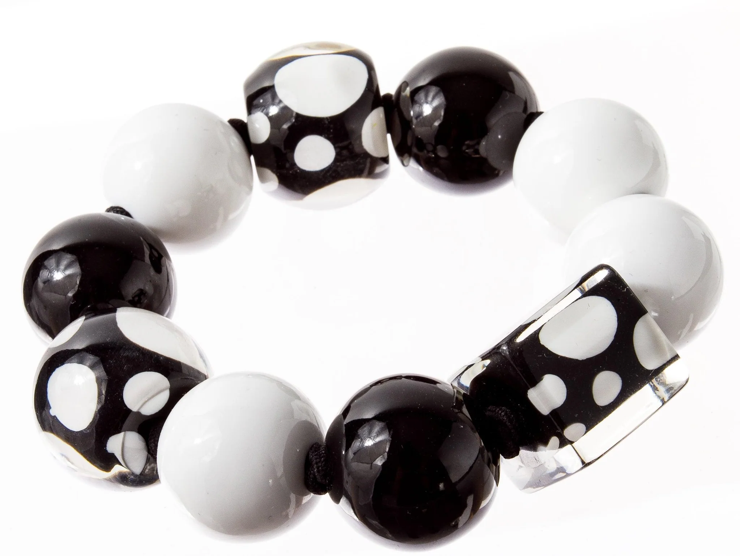 Black and White Stretch Bracelet