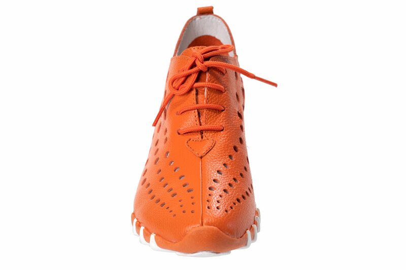 Load image into Gallery viewer, Orange Leather Lace Shoes
