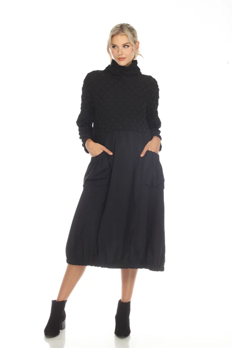 
                  
                    Long Sleeve Black Mid Length Dress
                  
                