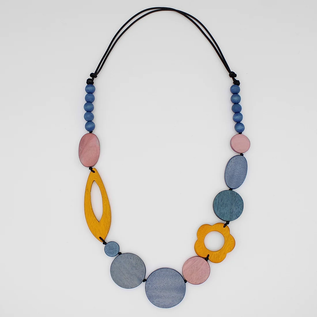 Multicolor Statement Wood Necklace
