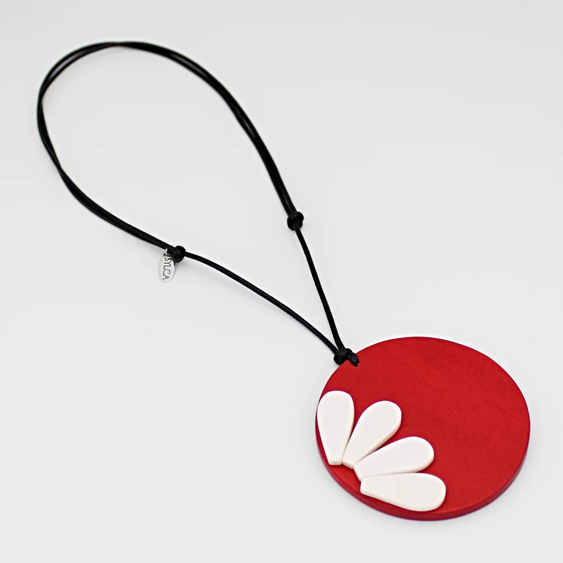 Vibrant Red Flower Necklace