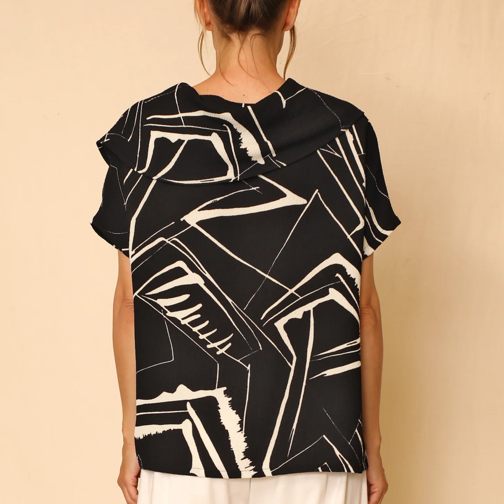 
                  
                    Coal Pattern Short Sleeve Carlota Top
                  
                