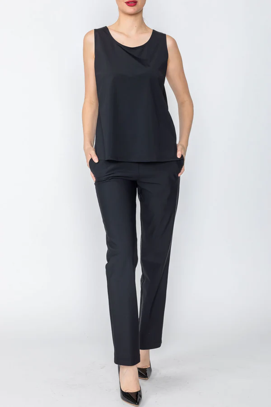 Black Straight Pant with Pockets