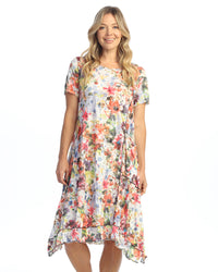 Floral Crushed Short Sleeve Dress