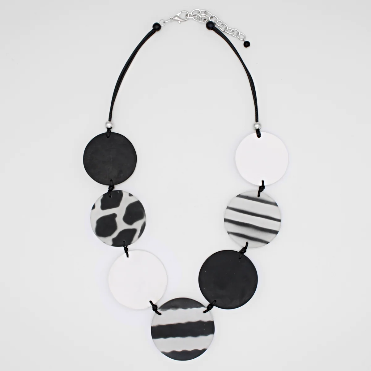 Black and White Disk Necklace