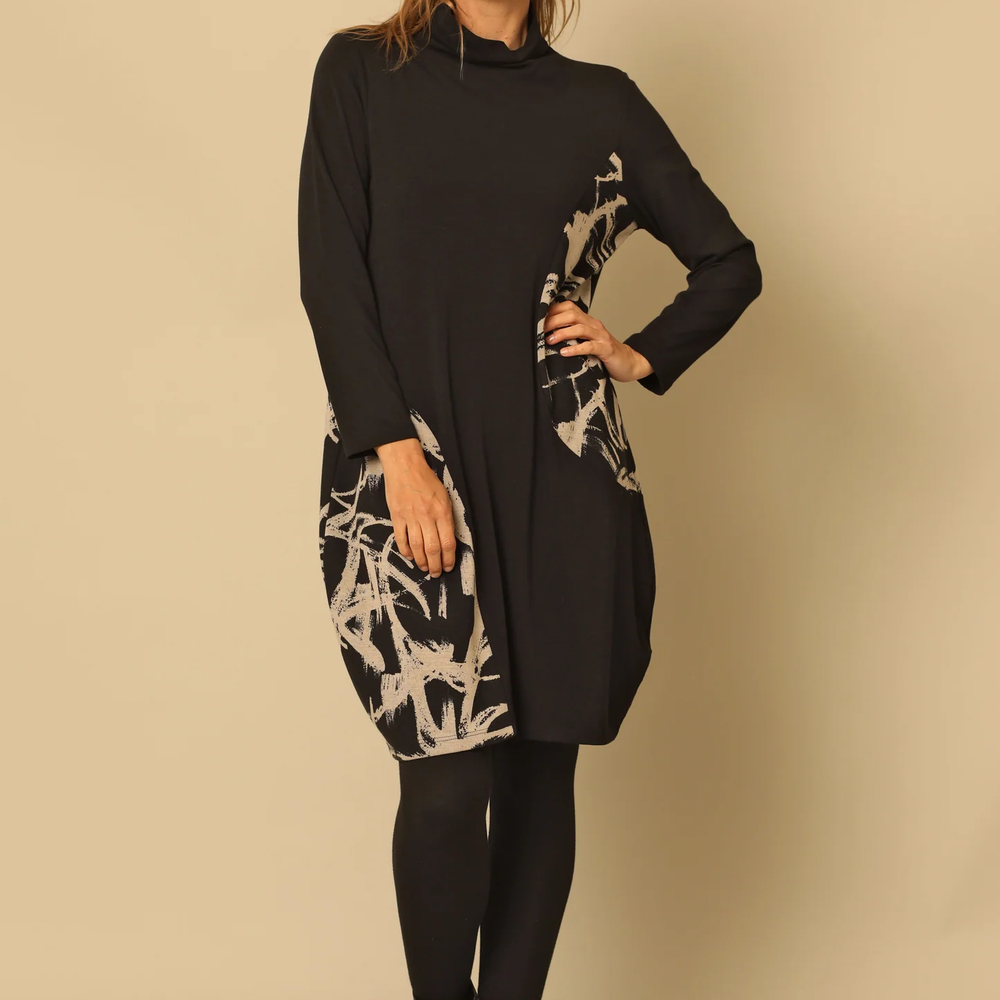 
                  
                    Black Long Sleeve Cowl Neck Trinity Dress
                  
                