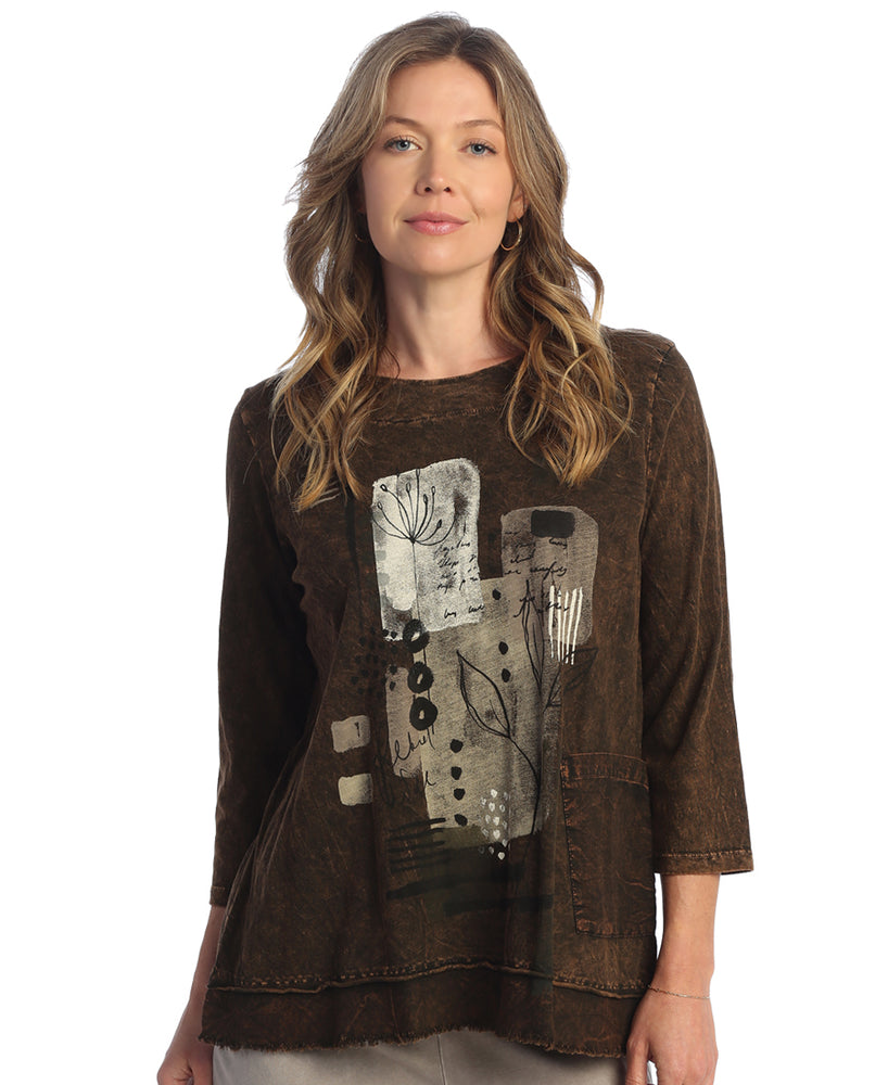 Chocolate Foliage Mineral Washed Tunic