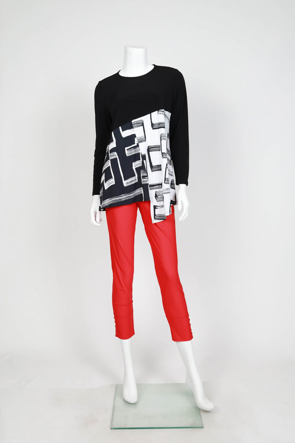 Load image into Gallery viewer, 3/4 Sleeve Color Block Asymmetric Top

