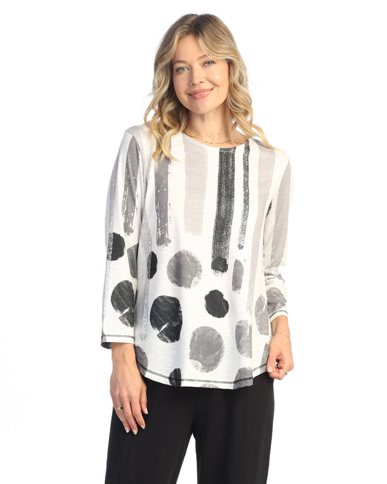 Sandra Sublimation Top with Shirttail Hem