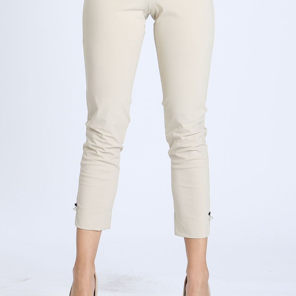 
                  
                    Khaki Pearl Detail Ankle Crop Pants
                  
                