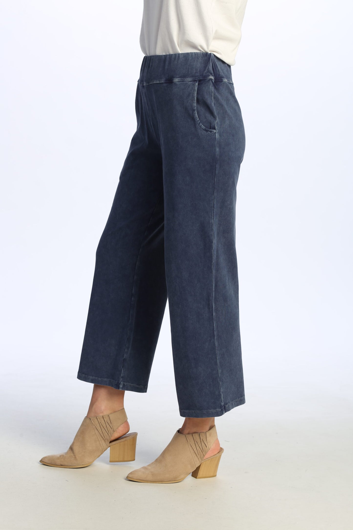 Denim Mineral Wash Wide Leg Pant