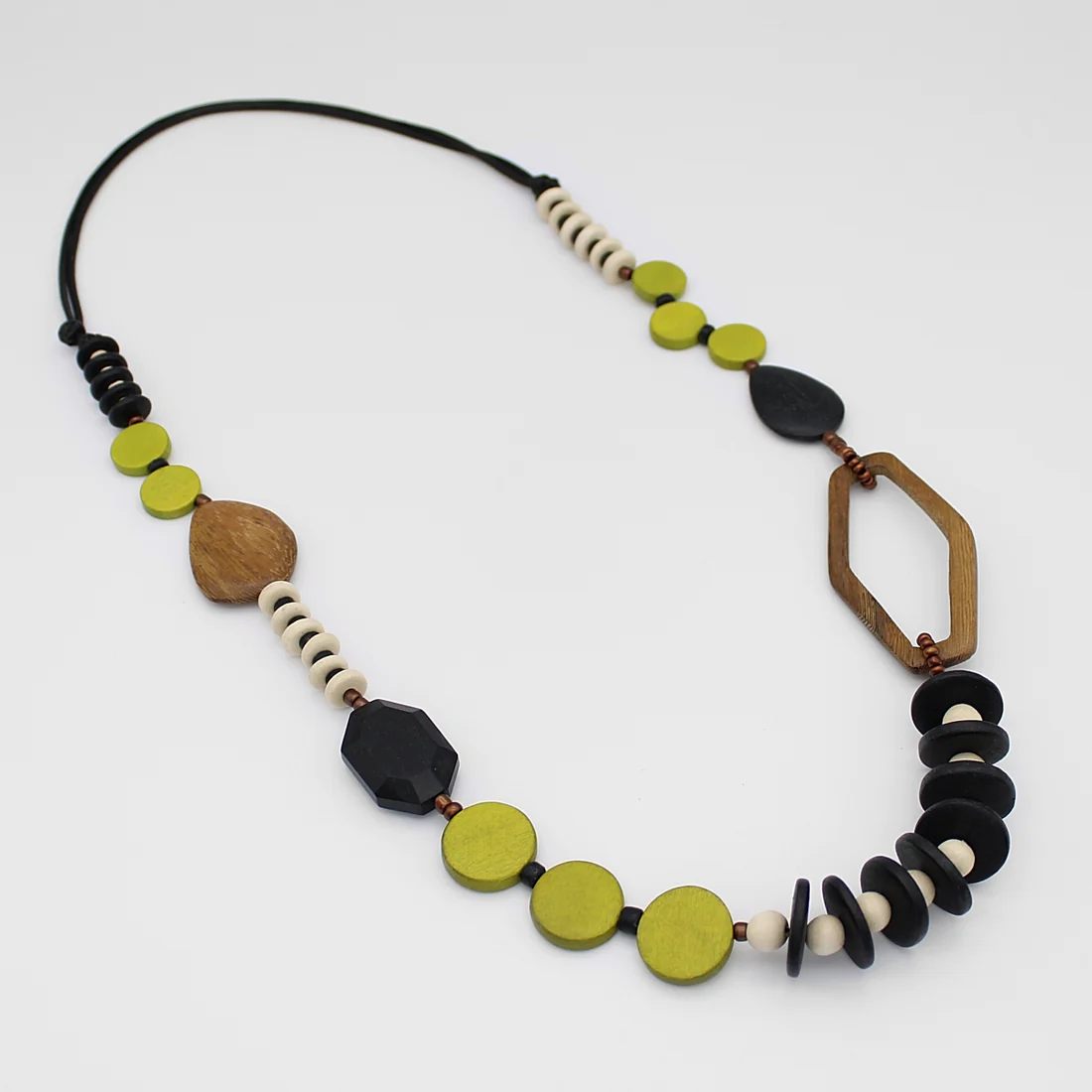 Lime Wooden Adjustable Necklace