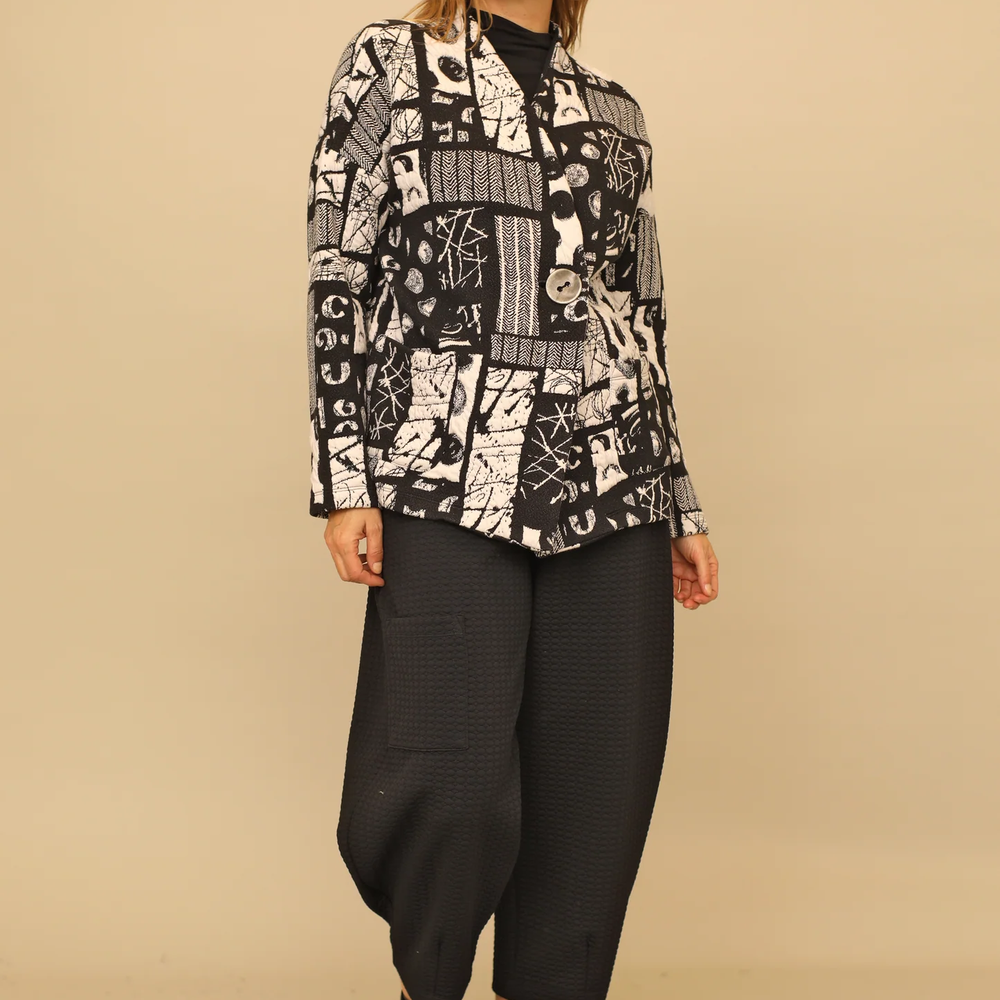 
                  
                    Black Dot Puff Jacquard Textured Pant
                  
                