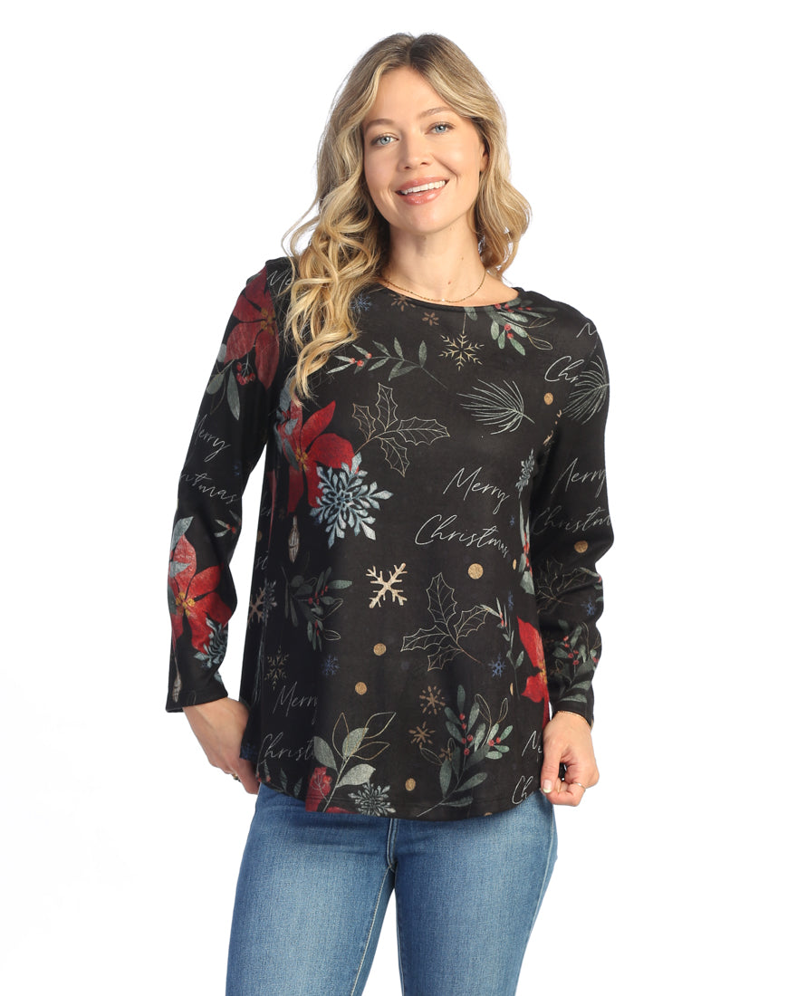 Poinsettia French Brushed Tunic