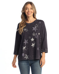 Violet Stars Mineral Washed French Terry Top