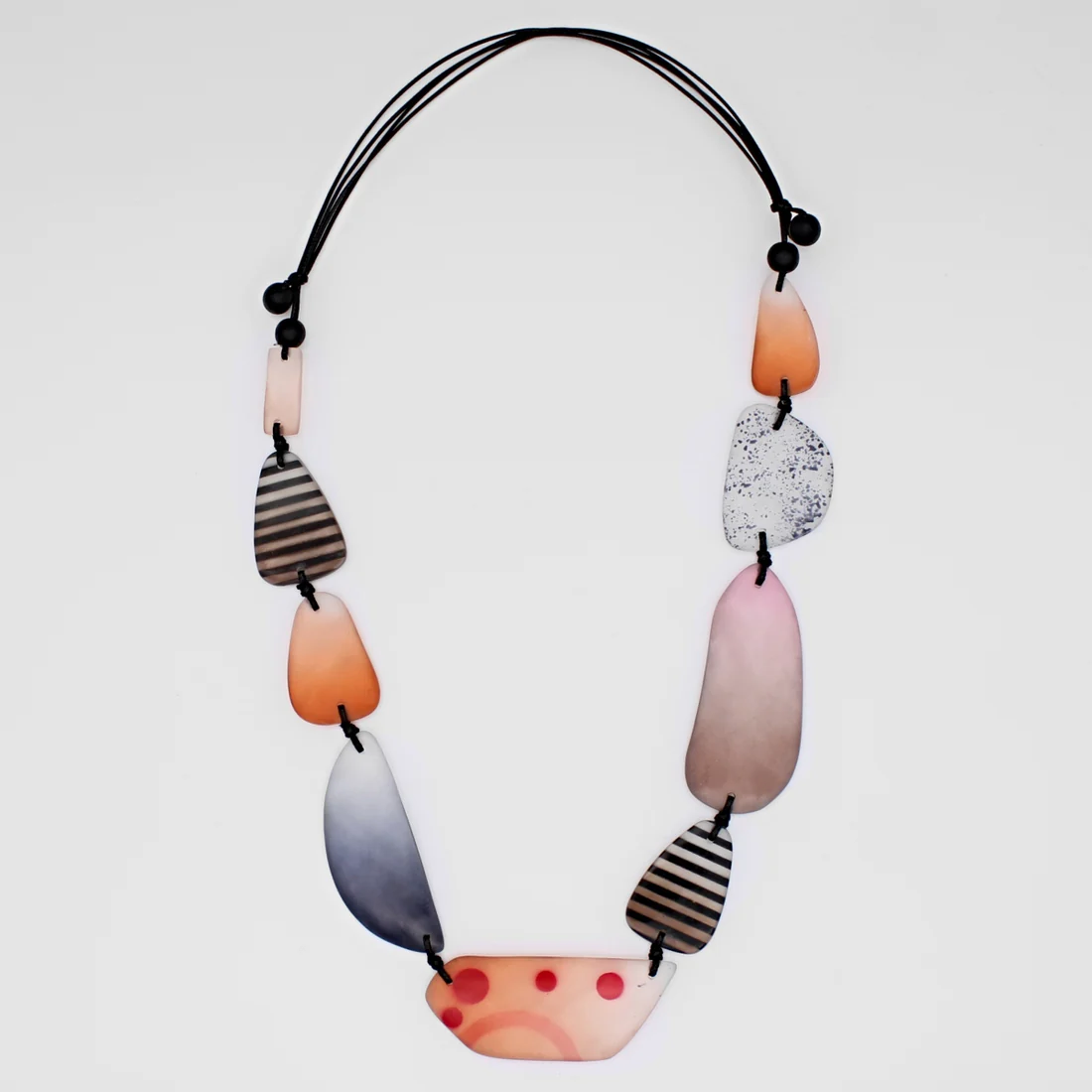 Orange and Black Abstract Necklace