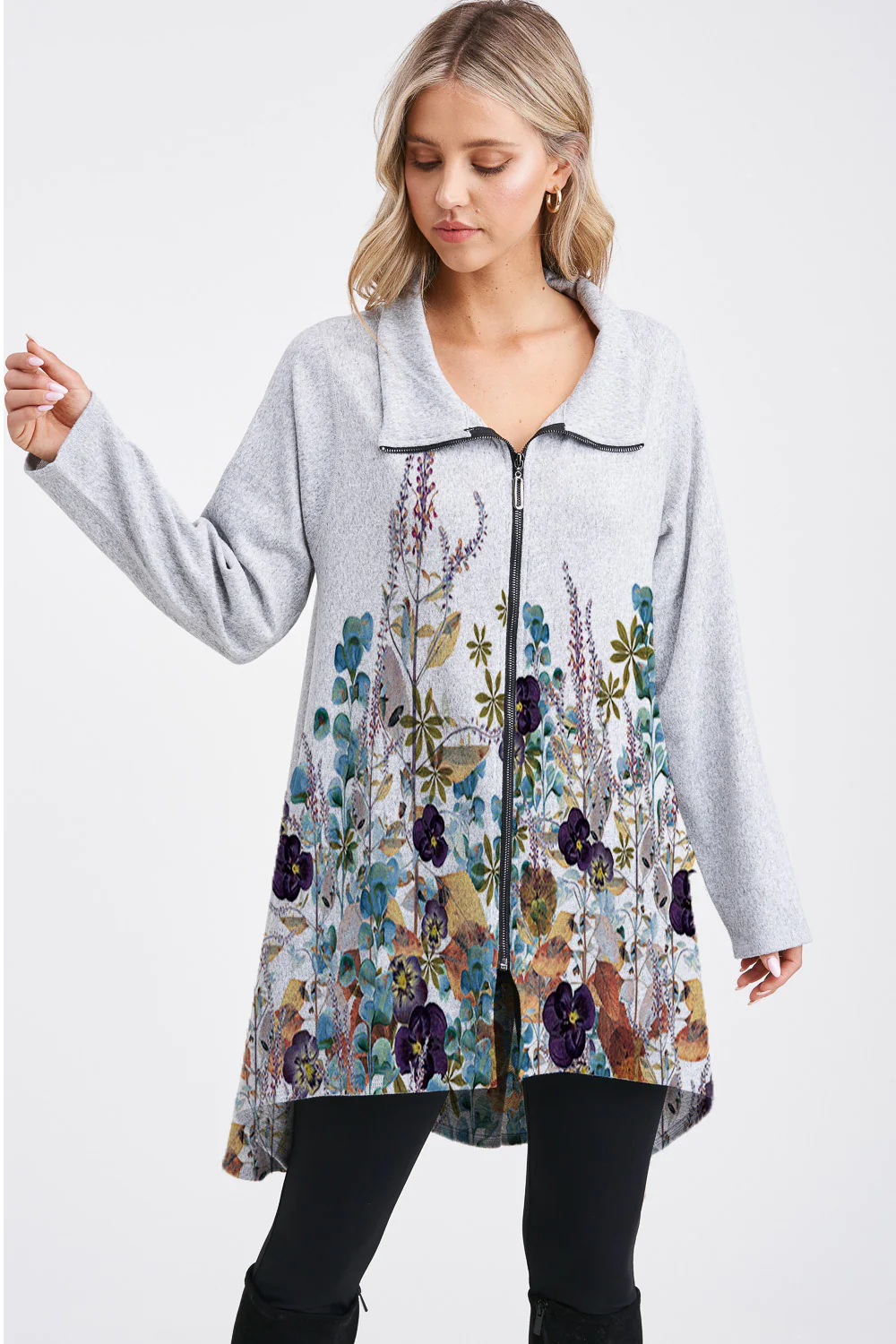 Load image into Gallery viewer, Garden Long Sleeve Zoey Zip Up Jacket
