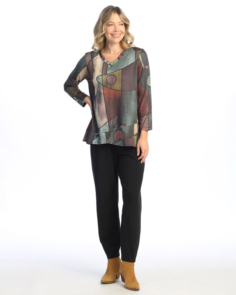 Tom Tom V Neck Tunic with Tulip Hem