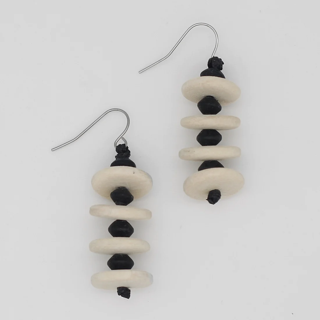 White and Black Tiggy Earrings