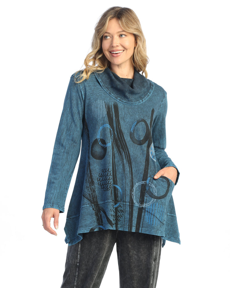 
                  
                    Sapphire Staccato Mineral Washed French Terry Cowl Neck Tunic
                  
                