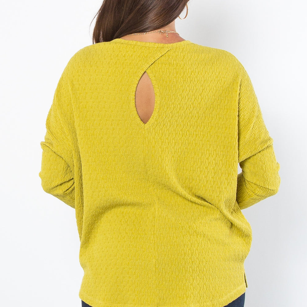 Chartreuse Yellow Keyhole Sweater