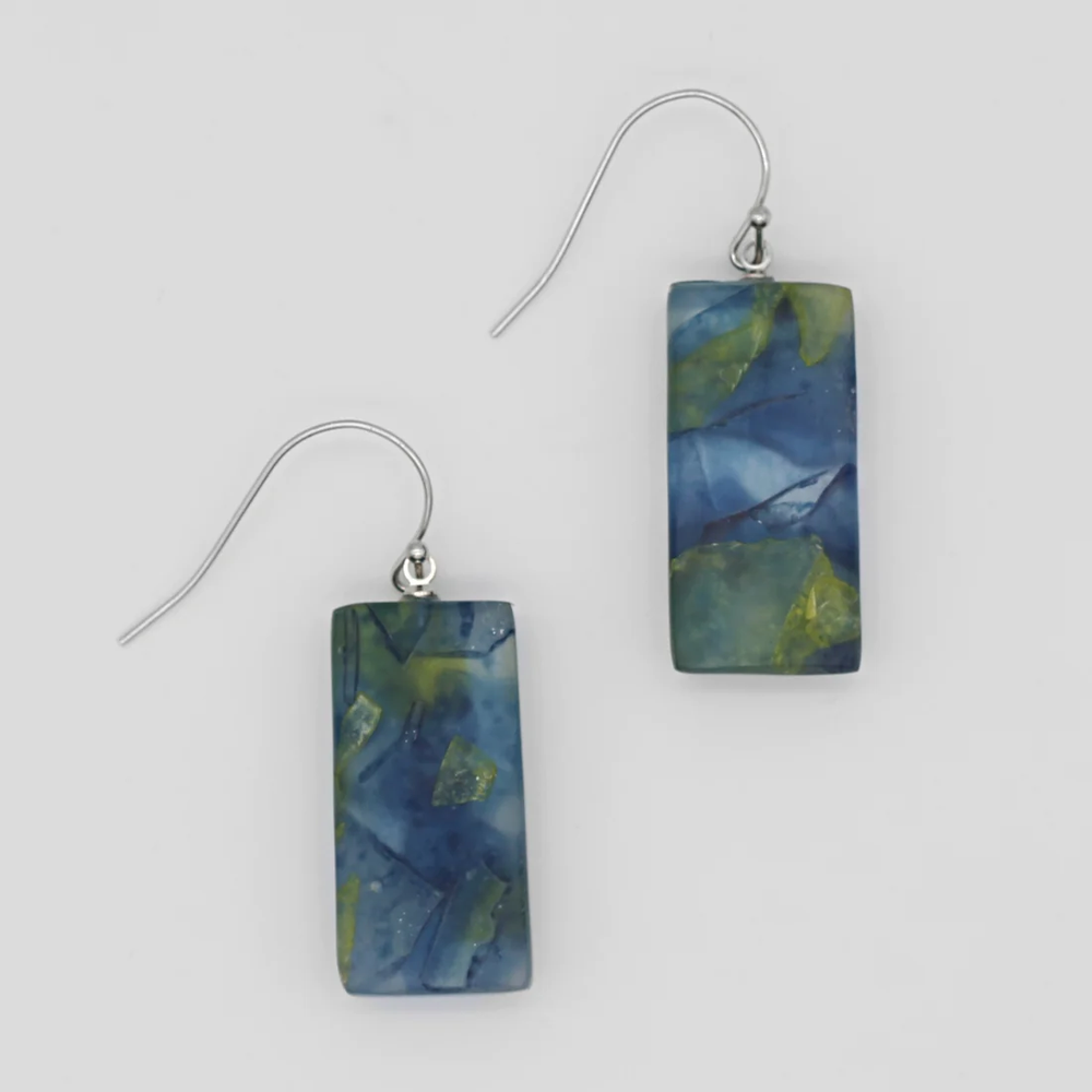 Vega Navy and Green Earrings