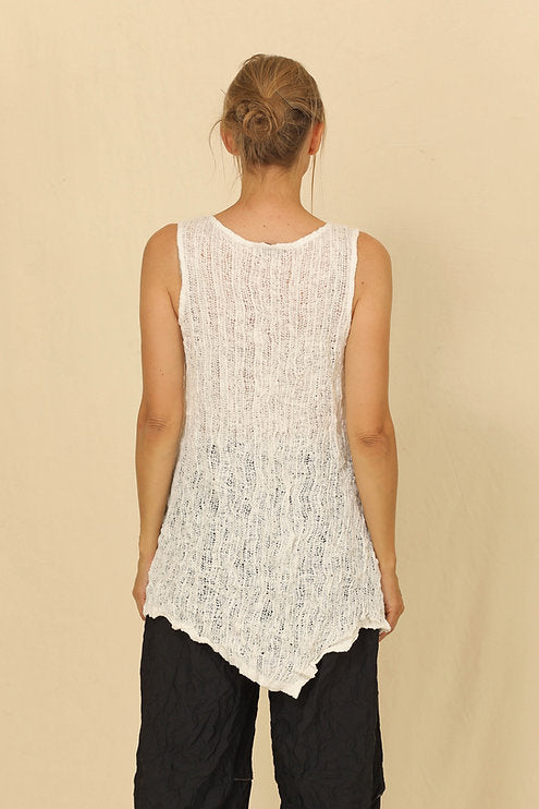 
                  
                    Sleeveless White Luna Knit Tunic
                  
                