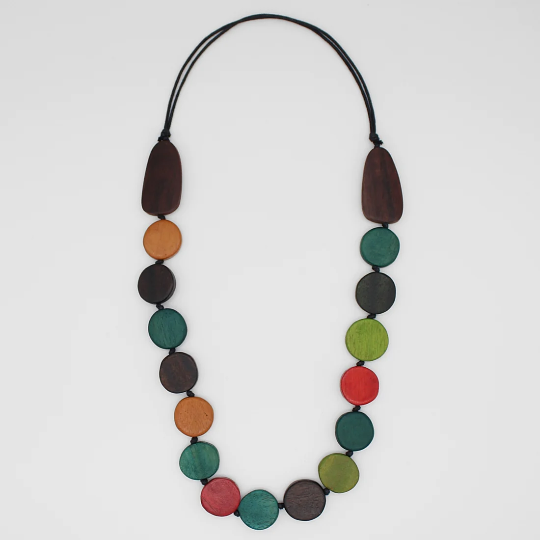 Multicolor Wood Bead Necklace