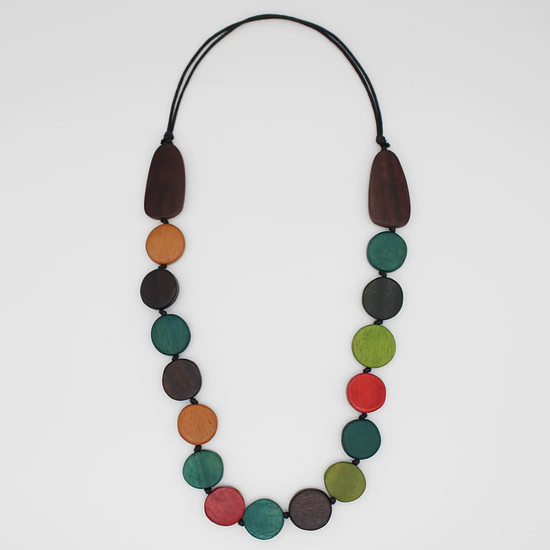 Multicolor Wood Bead Necklace