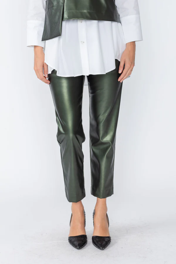 Dark Green Slim Fit Full Length Pant