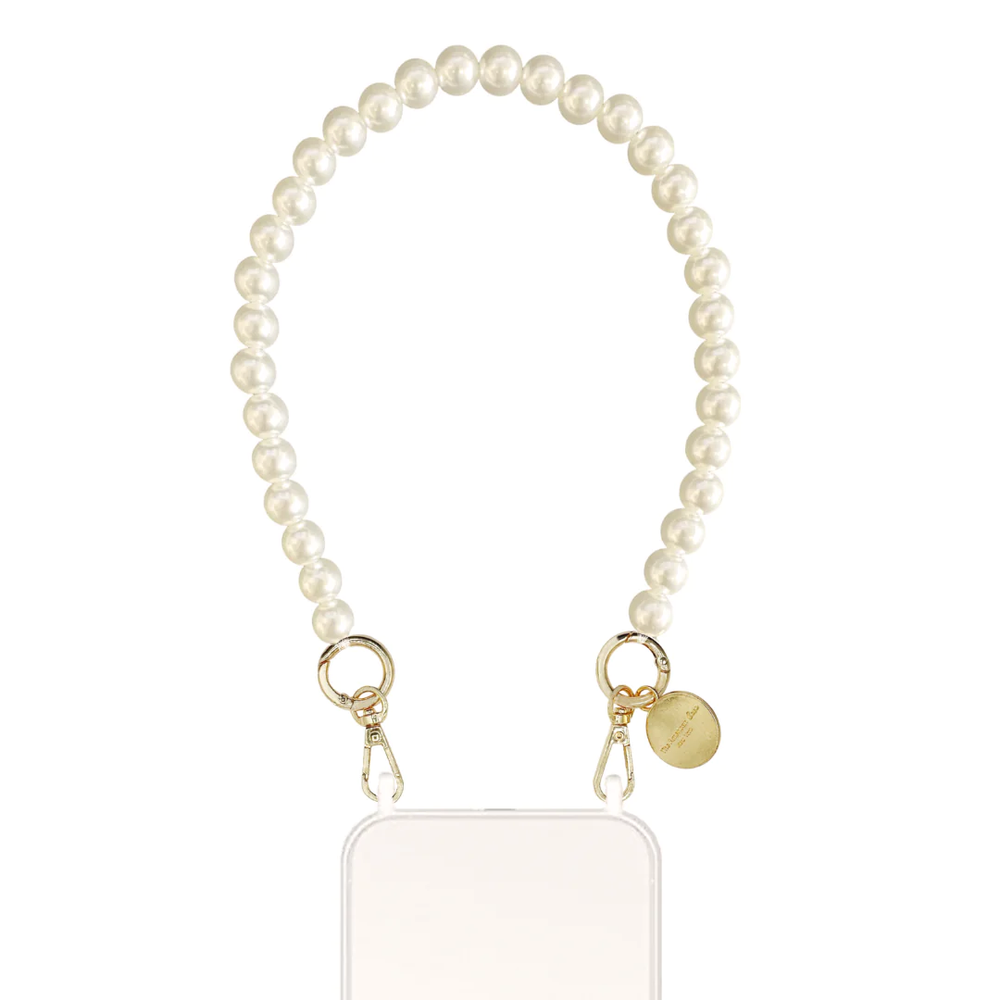 White Pearl Wristlet Phone Holder