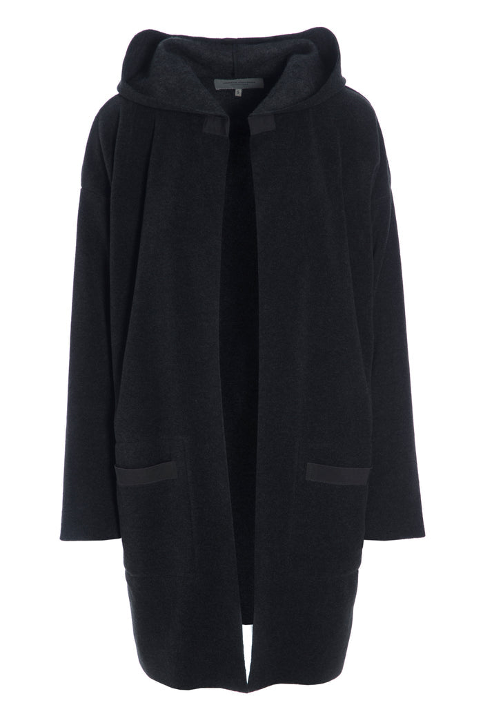 Soft Black Cardigan Jacket with Hood