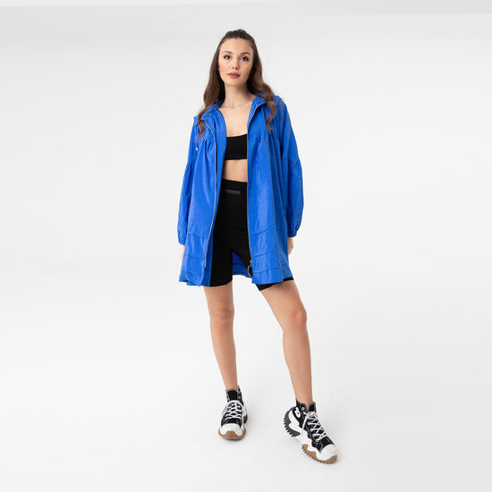 Load image into Gallery viewer, Royal Blue Zip Up Windbreaker Jacket - One Size
