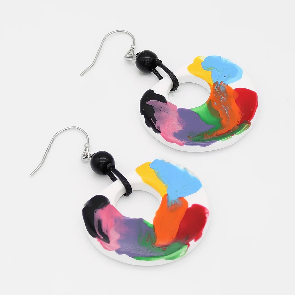 
                  
                    Multi Color Paint Pallet Earrings
                  
                